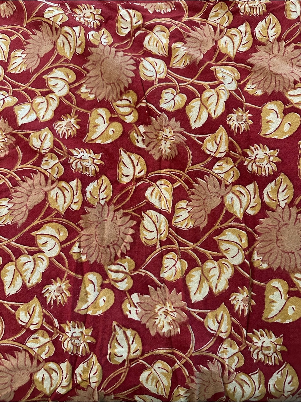 Rust Floral  Table Linen with Gold Accents